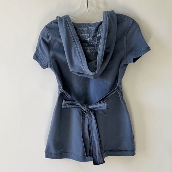 VNTG Hollister Y2K Girls Sz M Baby Doll Fitted Hoodie Pullover V-Neck Sweatshirt - Picture 2 of 16